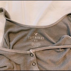 cropped green american eagle tank top